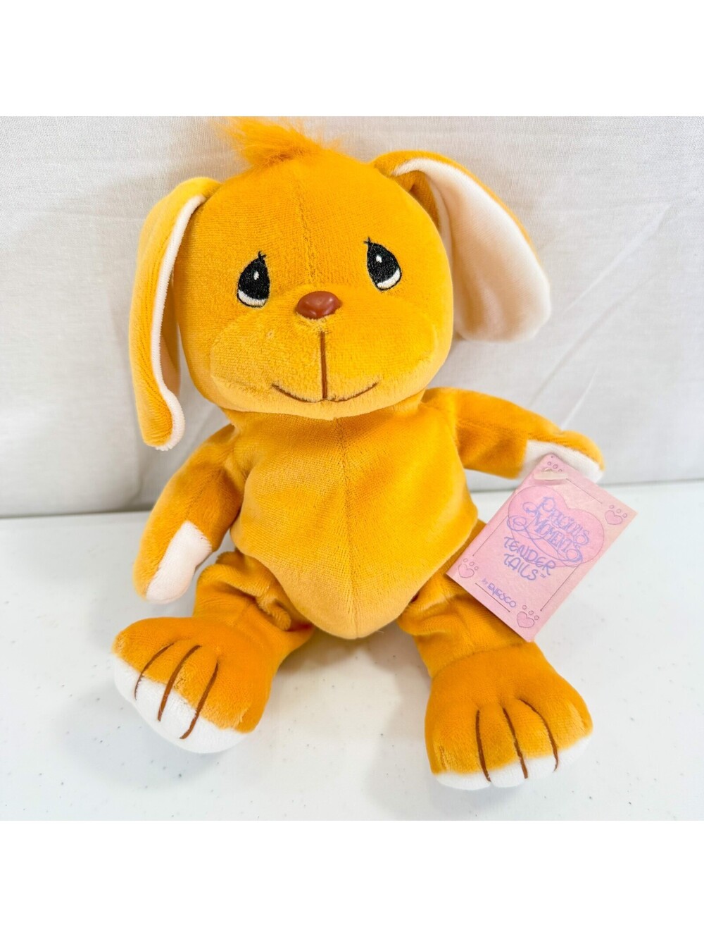 1997 Precious Moments Tender Tails Brown Bunny Rabbit Plush Beanie Enesco 464422
